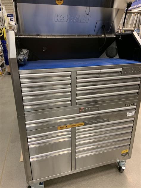 kobalt 7 drawer stainless steel tool box|kobalt stackable tool box accessories.